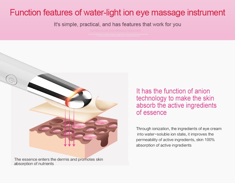 Beauty Eye Massager USB uzlādējams sejas masētājs Ādas kopšanas ierīces informācija