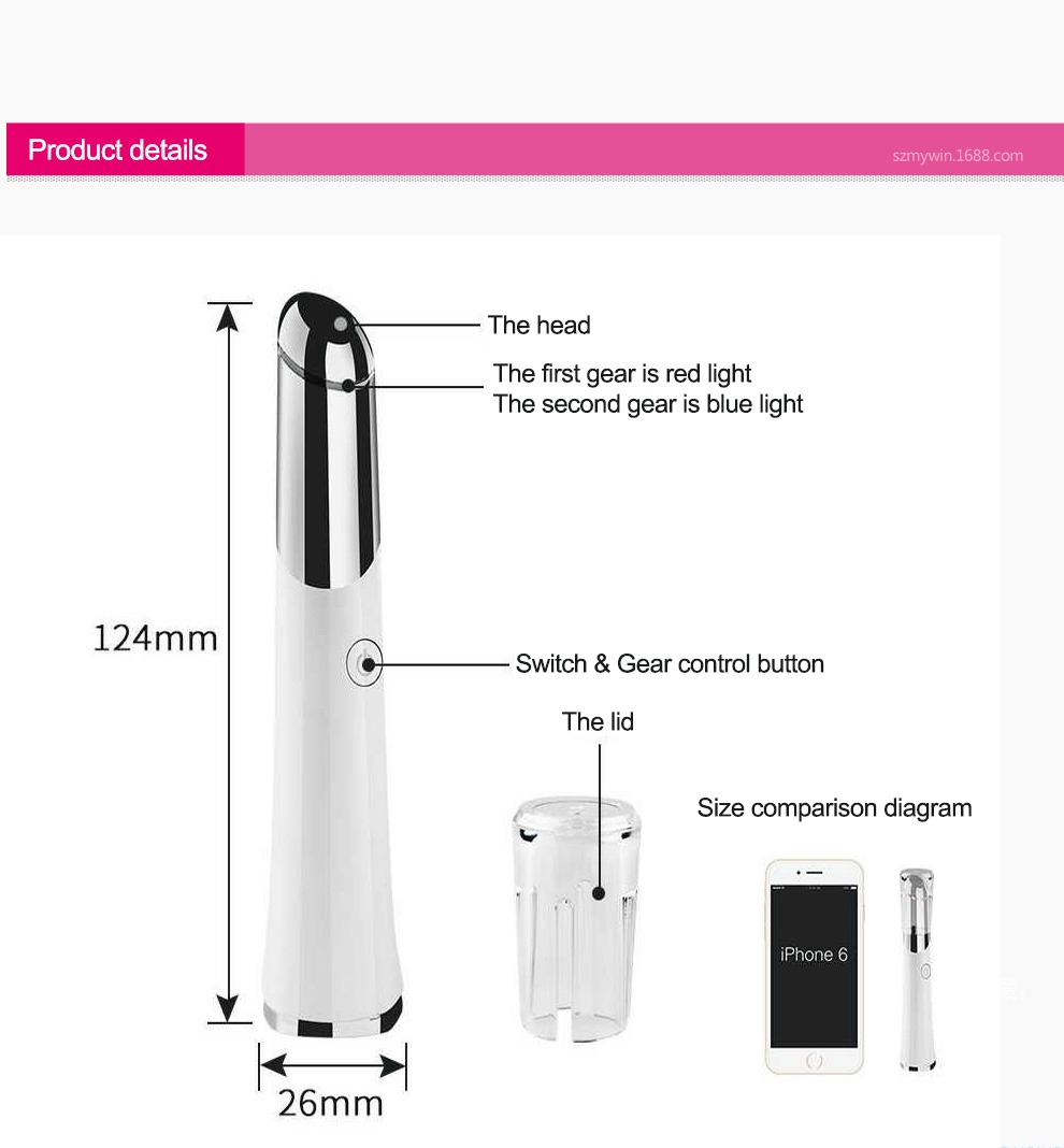 Beauty Eye Massager USB uzlādējams sejas masētājs Ādas kopšanas ierīces informācija